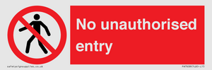 No unauthorised entry